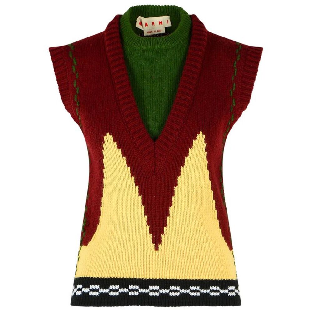 Marni Brown Wool Vest Women